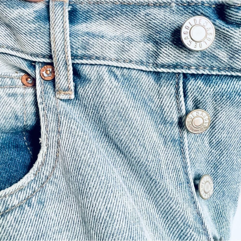 Agolde High Rise Slim Organic Cotton Jeans with Raw Cut Hem Size 26 - Picture 12 of 14